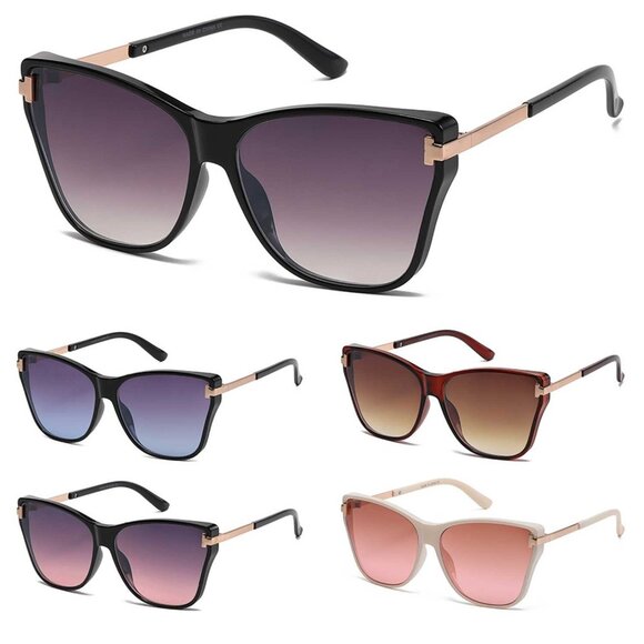 Women Sunglasses Fashion Retro Burgundy Lens Square Thick Frame Lentes‎ Gafas - Picture 2 of 2